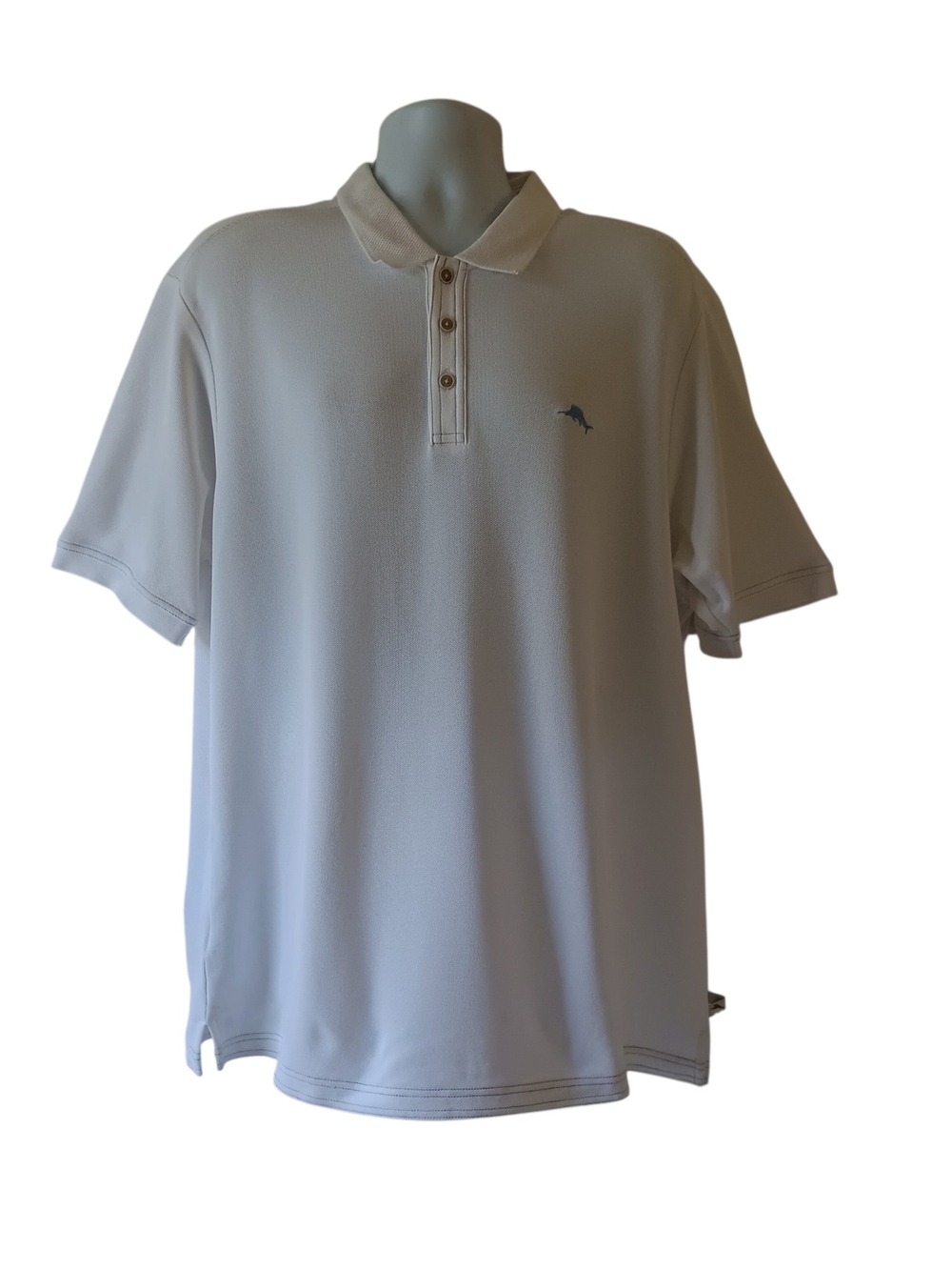 Tommy Bahama Light Gray Polo with Dolphin Logo